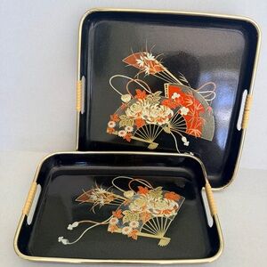 Vintage Japanese Toyo Lacquereware Nesting Tray Set